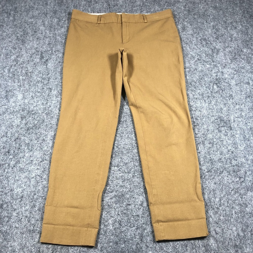 Banana Republic Sloan Pants Womens 8 Brown Twill Ankle Slim Cuffed Stretch Work